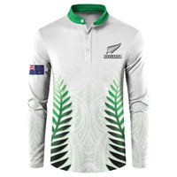 Custom New Zealand Fern Football Button Sweatshirt Simple Style