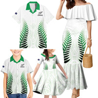 Custom New Zealand Fern Football Family Matching Mermaid Dress and Hawaiian Shirt Simple Style
