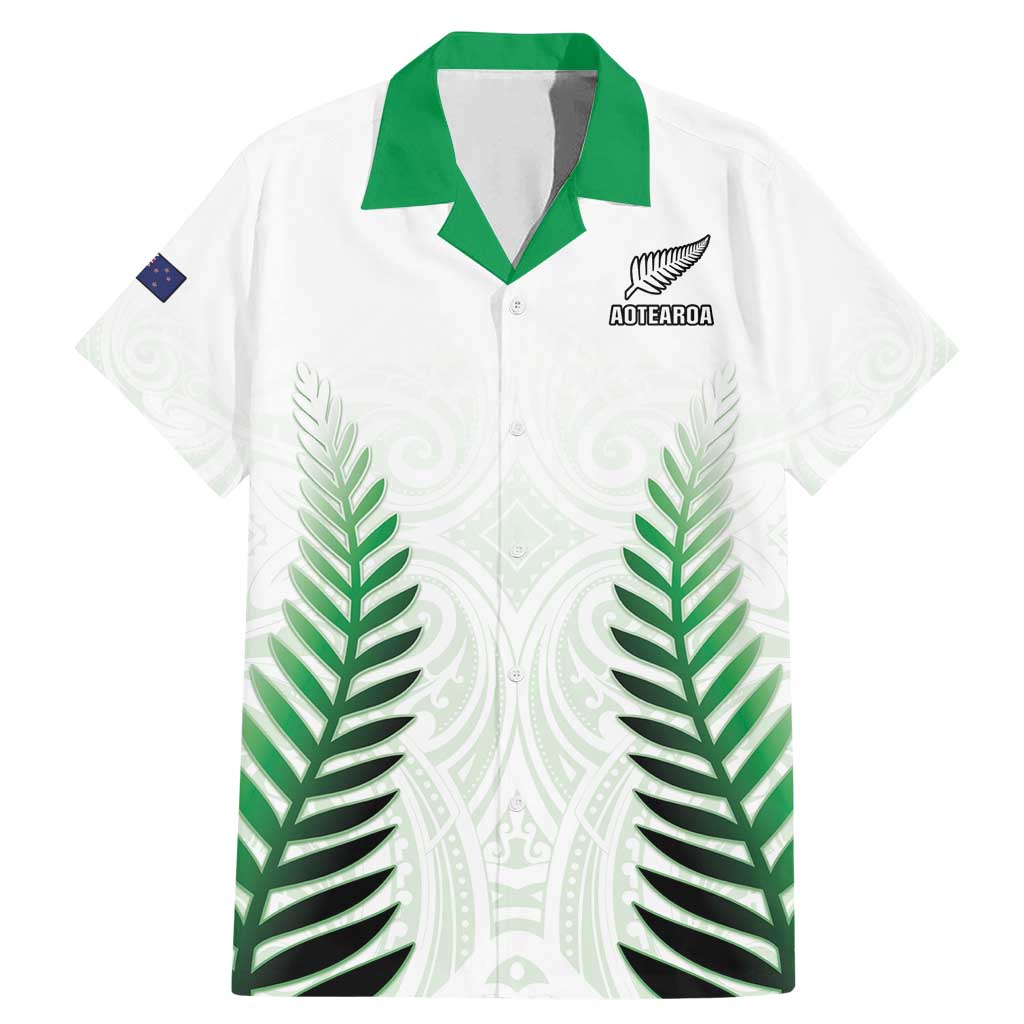 Custom New Zealand Fern Football Family Matching Mermaid Dress and Hawaiian Shirt Simple Style