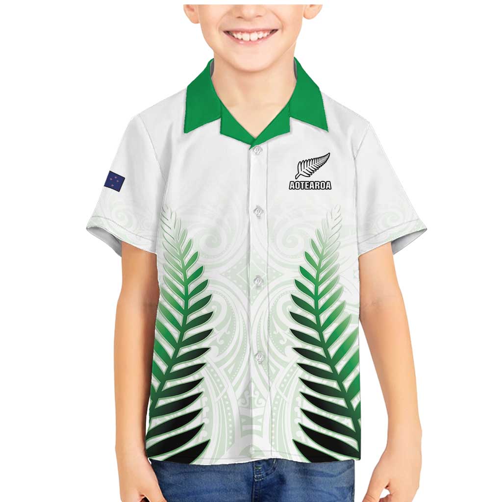 Custom New Zealand Fern Football Family Matching Mermaid Dress and Hawaiian Shirt Simple Style
