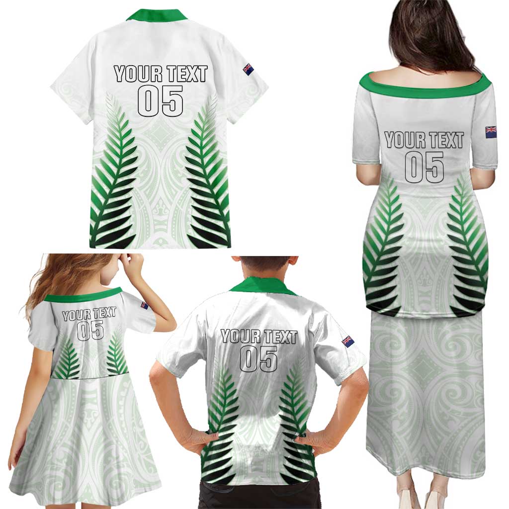 Custom New Zealand Fern Football Family Matching Puletasi and Hawaiian Shirt Simple Style