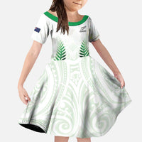 Custom New Zealand Fern Football Family Matching Summer Maxi Dress and Hawaiian Shirt Simple Style