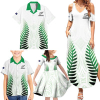 Custom New Zealand Fern Football Family Matching Summer Maxi Dress and Hawaiian Shirt Simple Style