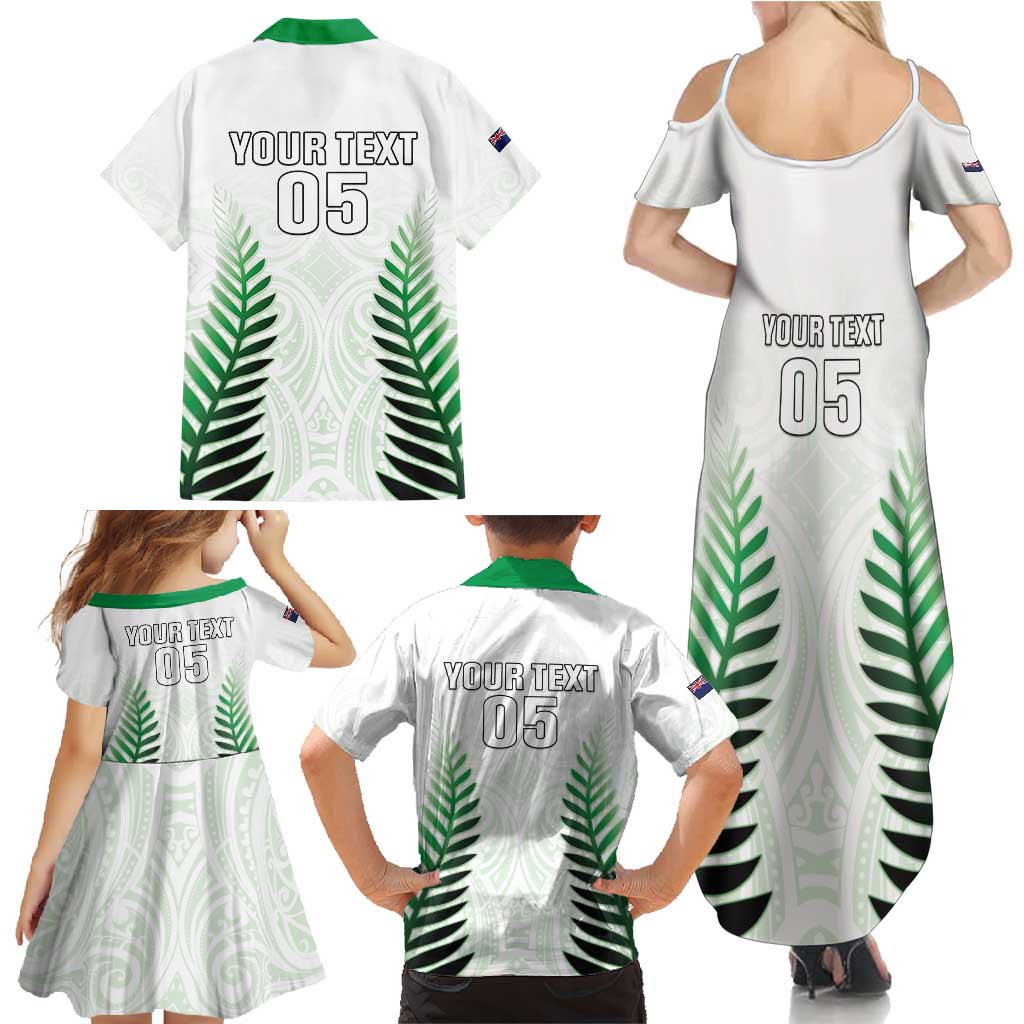 Custom New Zealand Fern Football Family Matching Summer Maxi Dress and Hawaiian Shirt Simple Style