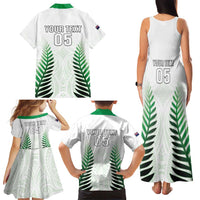 Custom New Zealand Fern Football Family Matching Tank Maxi Dress and Hawaiian Shirt Simple Style