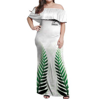 Custom New Zealand Fern Football Off Shoulder Maxi Dress Simple Style