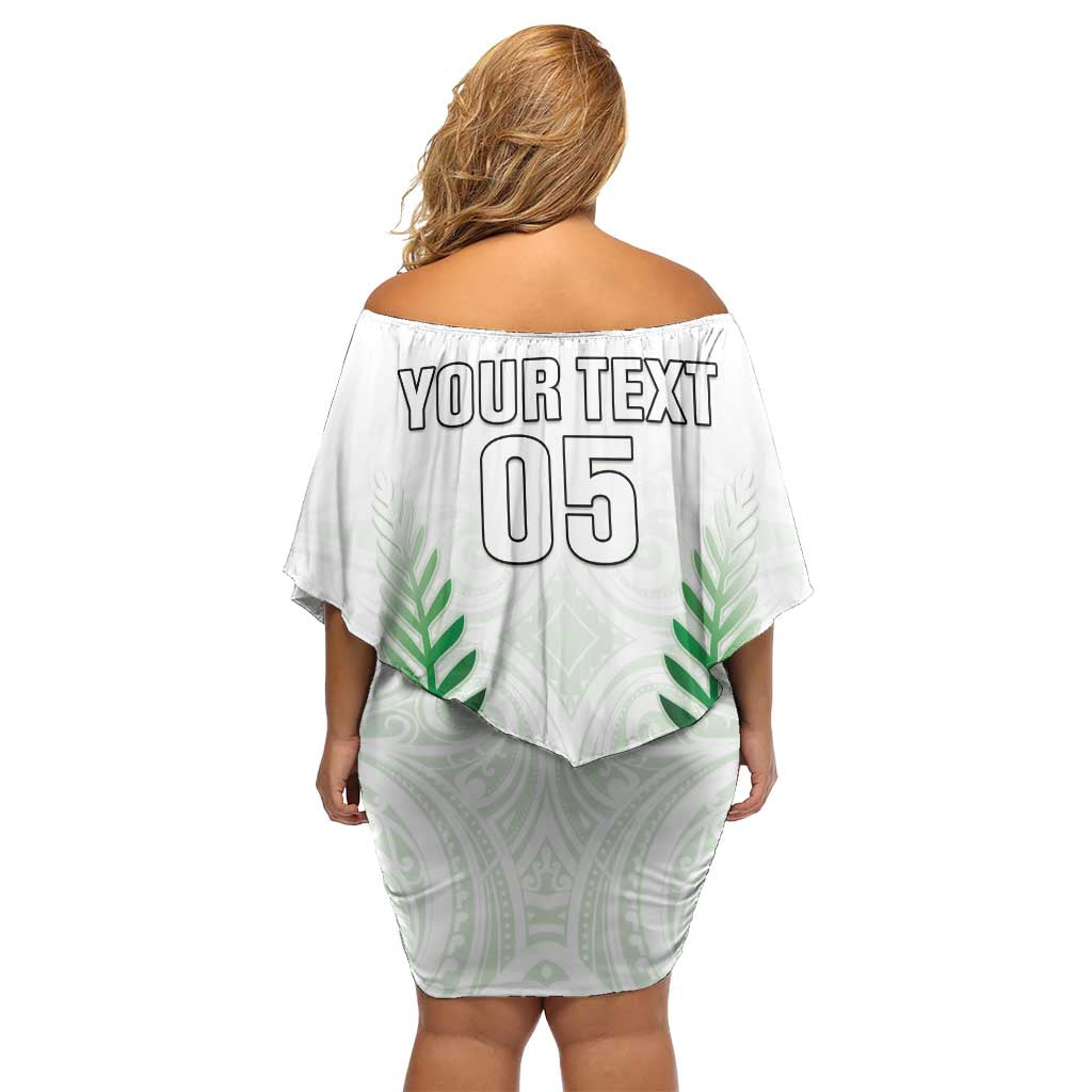 Custom New Zealand Fern Football Off Shoulder Short Dress Simple Style