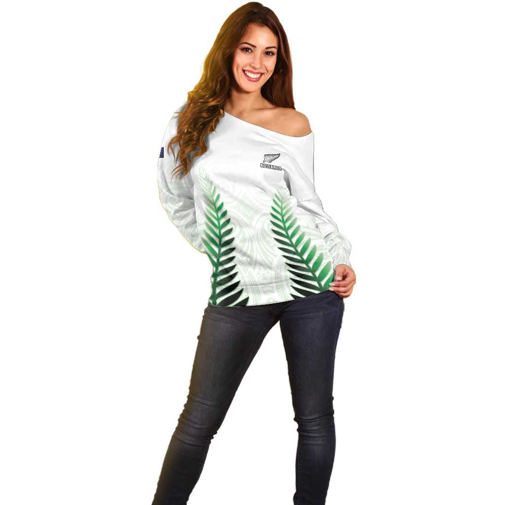 Custom New Zealand Fern Football Off Shoulder Sweater Simple Style