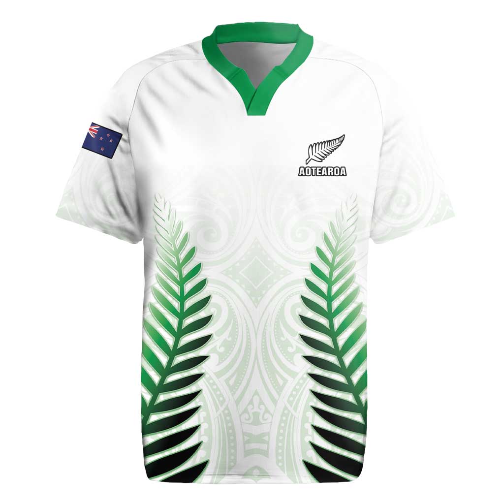 Custom New Zealand Fern Football Rugby Jersey Simple Style