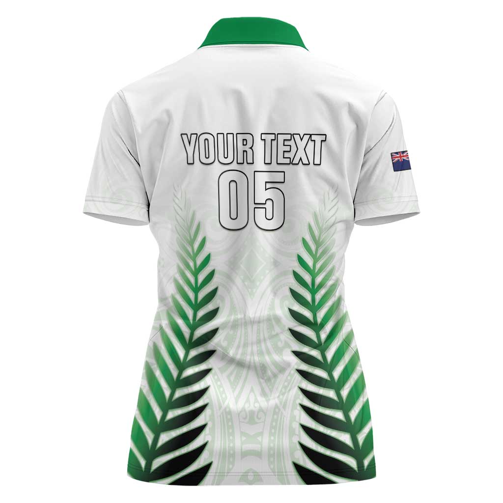 Custom New Zealand Fern Football Women Polo Shirt Simple Style