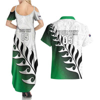 Custom New Zealand Football Couples Matching Summer Maxi Dress and Hawaiian Shirt Go Aotearoa