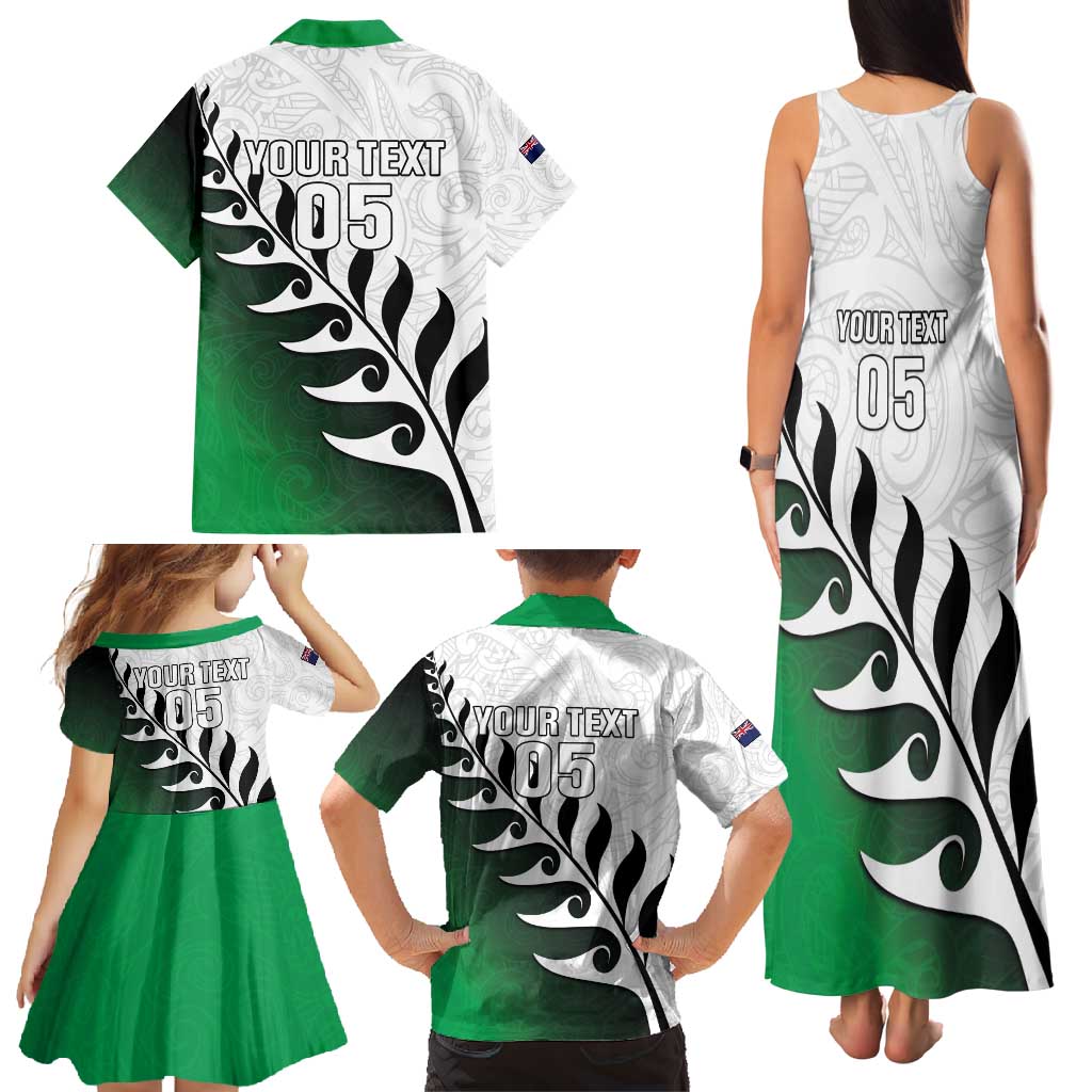 Custom New Zealand Football Family Matching Tank Maxi Dress and Hawaiian Shirt Go Aotearoa