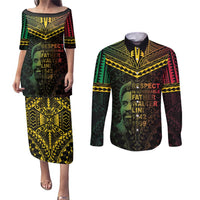 Happy Vanuatu Father Lini Day Couples Matching Puletasi and Long Sleeve Button Shirt