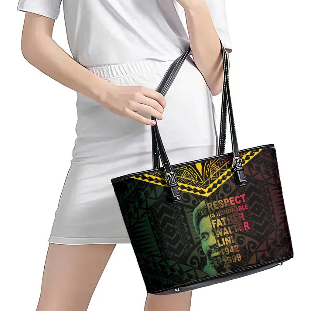 Happy Vanuatu Father Lini Day Leather Tote Bag
