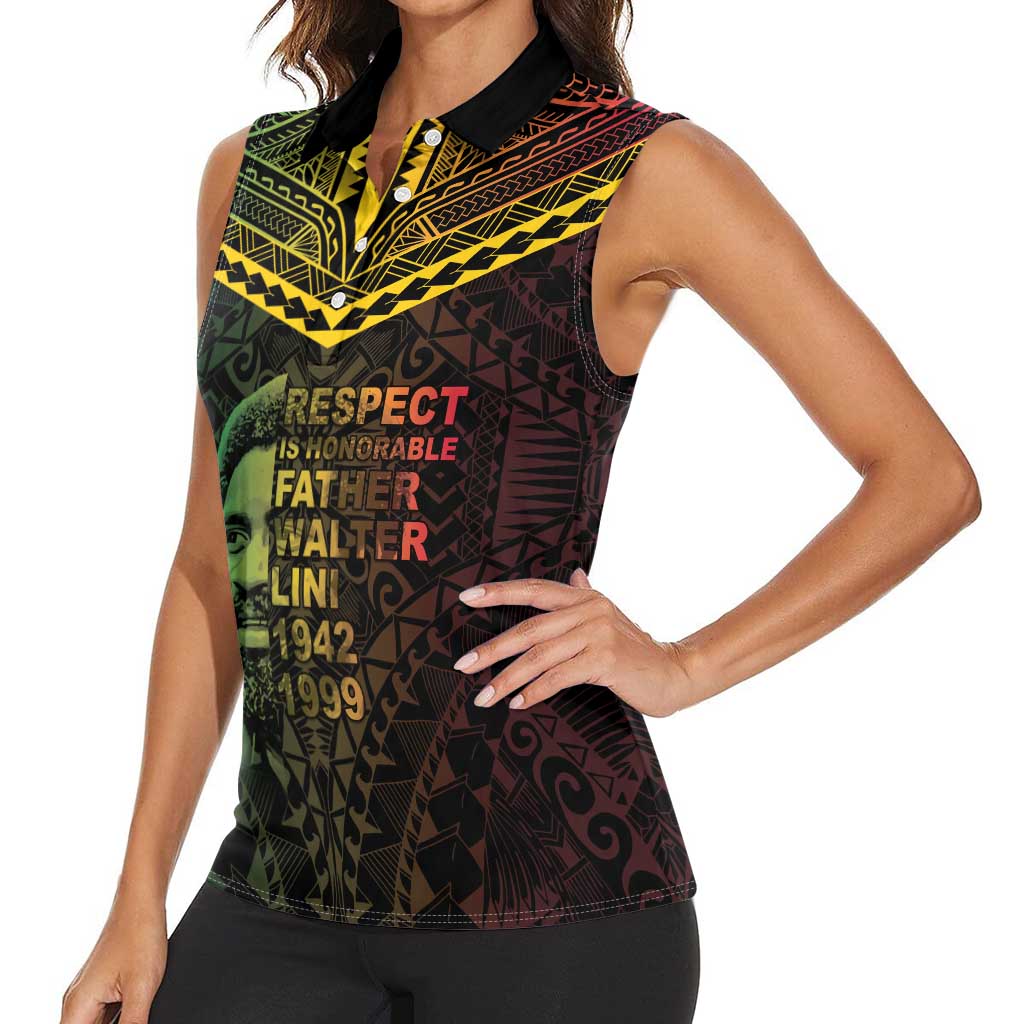 Happy Vanuatu Father Lini Day Women Sleeveless Polo Shirt