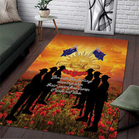 ANZAC Day Area Rug Remembrance Tribute Soldiers And Poppy Field LT05 Orange - Polynesian Pride
