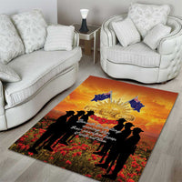 ANZAC Day Area Rug Remembrance Tribute Soldiers And Poppy Field LT05 - Polynesian Pride