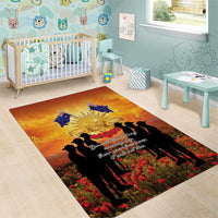 ANZAC Day Area Rug Remembrance Tribute Soldiers And Poppy Field LT05 - Polynesian Pride