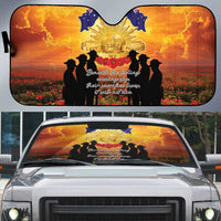 ANZAC Day Auto Sun Shade Remembrance Tribute Soldiers And Poppy Field LT05 Orange - Polynesian Pride