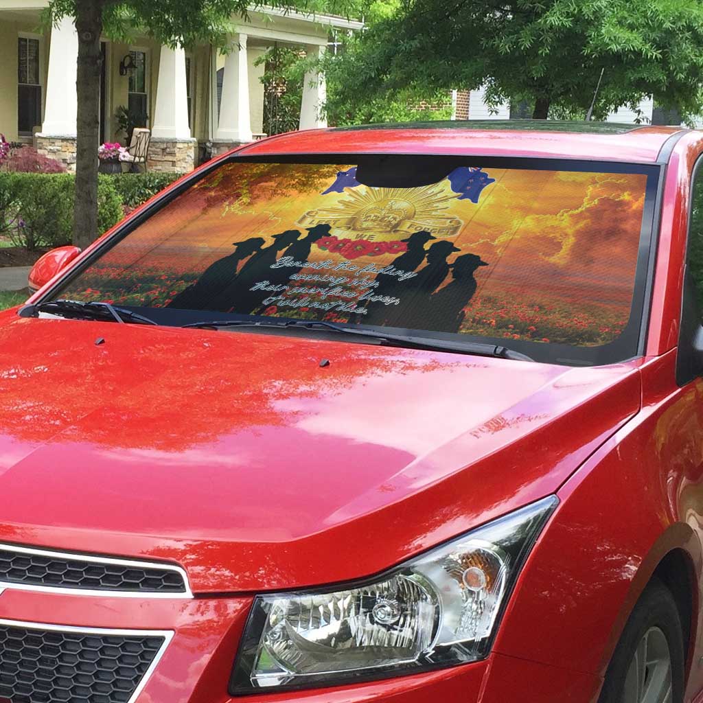 ANZAC Day Auto Sun Shade Remembrance Tribute Soldiers And Poppy Field LT05 - Polynesian Pride