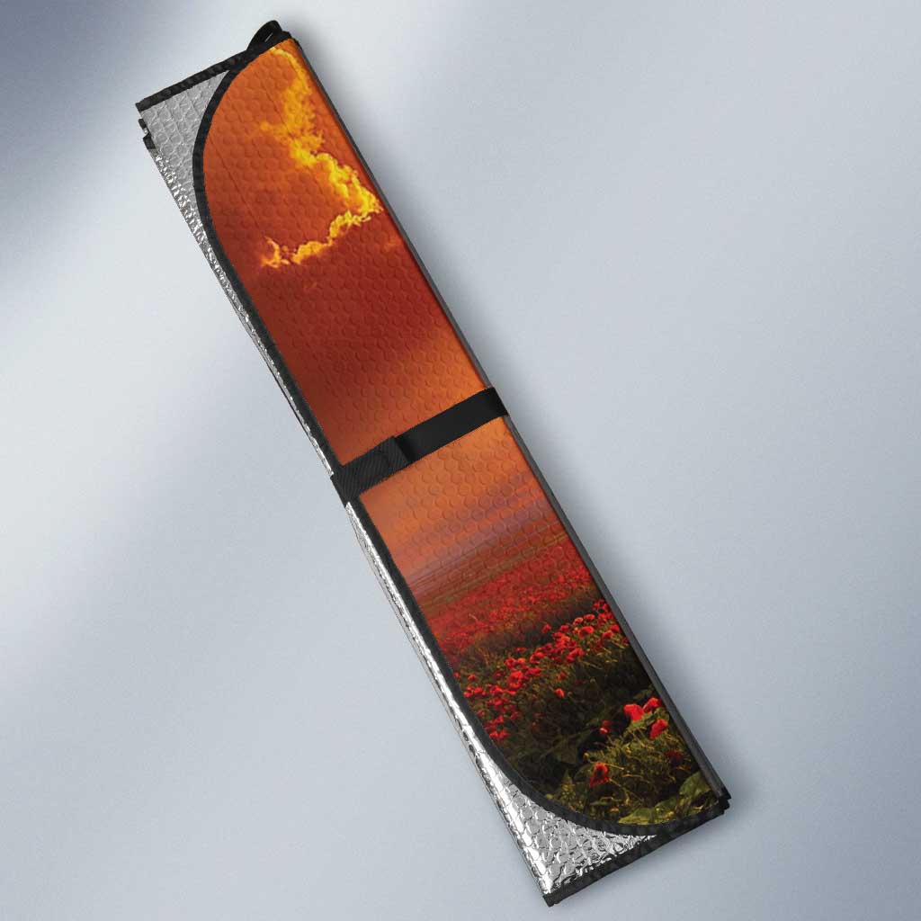 ANZAC Day Auto Sun Shade Remembrance Tribute Soldiers And Poppy Field LT05 - Polynesian Pride