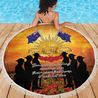 ANZAC Day Beach Blanket Remembrance Tribute Soldiers And Poppy Field