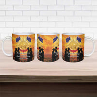 ANZAC Day Ceramic Mug Remembrance Tribute Soldiers And Poppy Field