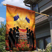 ANZAC Day Garden Flag Remembrance Tribute Soldiers And Poppy Field