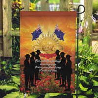 ANZAC Day Garden Flag Remembrance Tribute Soldiers And Poppy Field