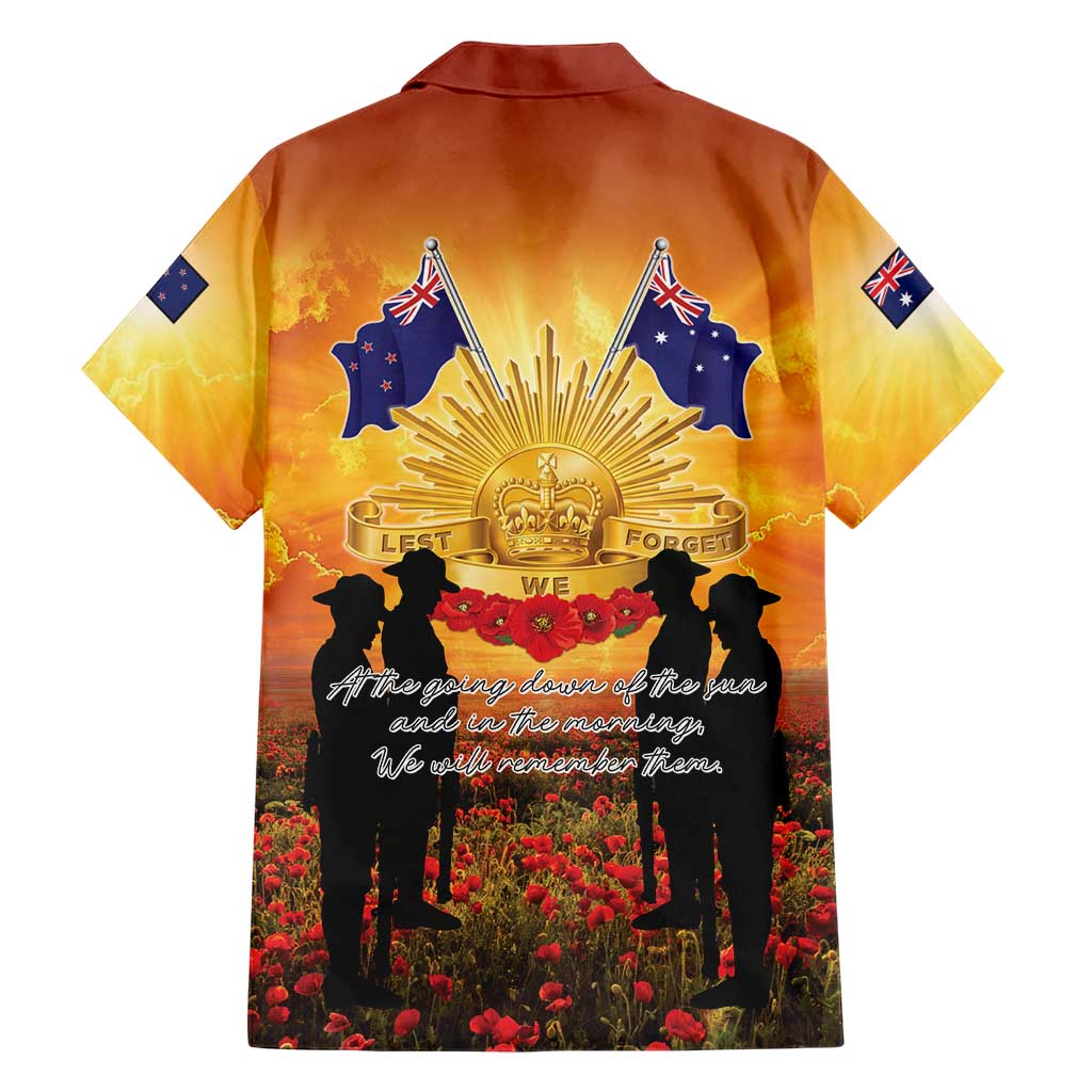 ANZAC Day Hawaiian Shirt Remembrance Tribute Soldiers And Poppy Field LT05 - Polynesian Pride