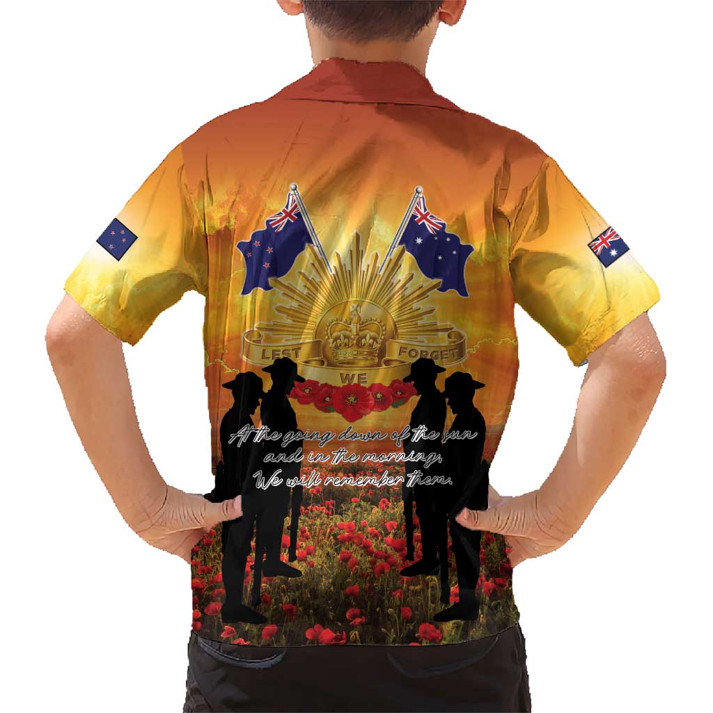 ANZAC Day Hawaiian Shirt Remembrance Tribute Soldiers And Poppy Field LT05 - Polynesian Pride