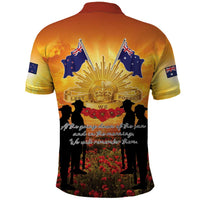 ANZAC Day Polo Shirt Remembrance Tribute Soldiers And Poppy Field
