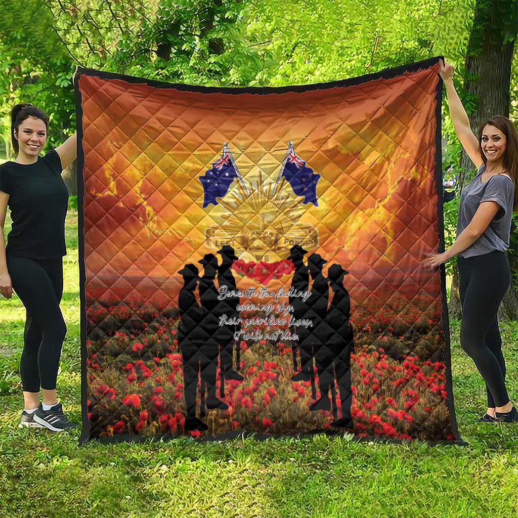 ANZAC Day Quilt Remembrance Tribute Soldiers And Poppy Field