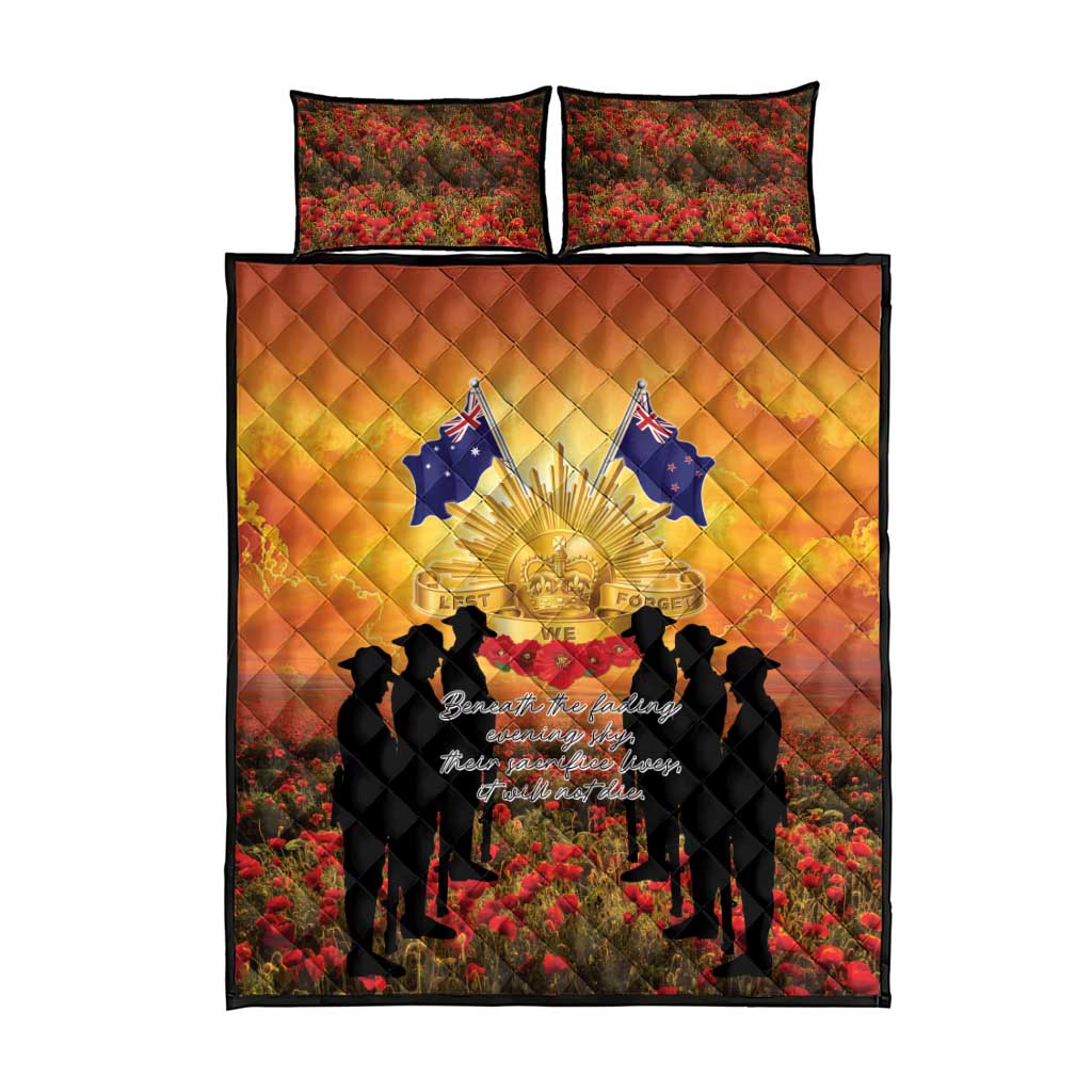ANZAC Day Quilt Bed Set Remembrance Tribute Soldiers And Poppy Field LT05 - Polynesian Pride