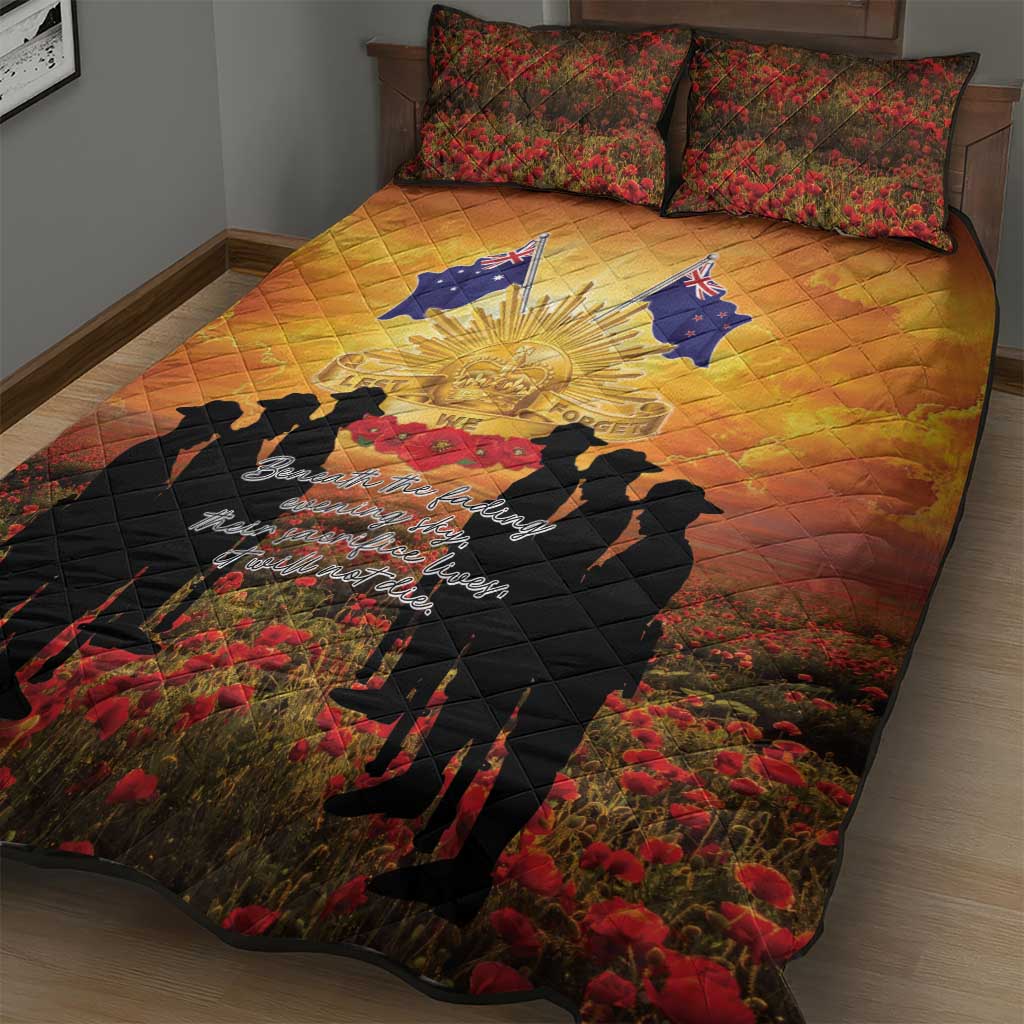 ANZAC Day Quilt Bed Set Remembrance Tribute Soldiers And Poppy Field LT05 - Polynesian Pride