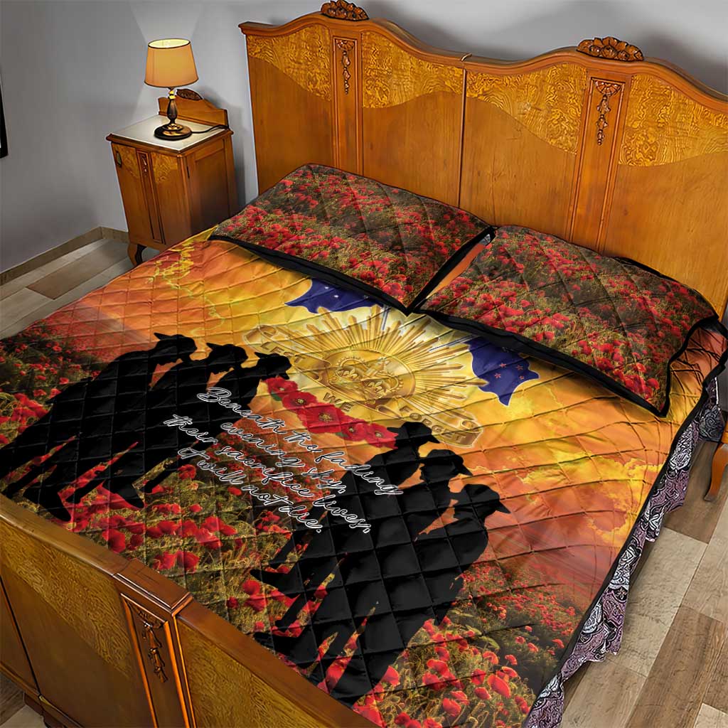 ANZAC Day Quilt Bed Set Remembrance Tribute Soldiers And Poppy Field LT05 - Polynesian Pride