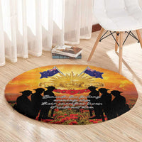 ANZAC Day Round Carpet Remembrance Tribute Soldiers And Poppy Field