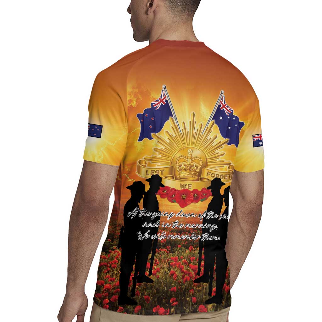 ANZAC Day Rugby Jersey Remembrance Tribute Soldiers And Poppy Field