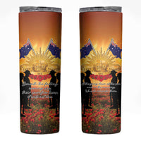 ANZAC Day Skinny Tumbler Remembrance Tribute Soldiers And Poppy Field