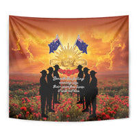 ANZAC Day Tapestry Remembrance Tribute Soldiers And Poppy Field LT05 - Polynesian Pride