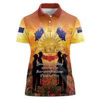 ANZAC Day Women Polo Shirt Remembrance Tribute Soldiers And Poppy Field