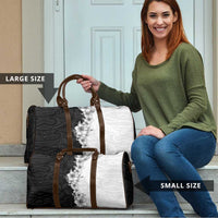 Hawaii Hibiscus Flowers Travel Bag Grayscale Polynesian Pattern
