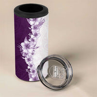 Hawaii Hibiscus Flowers 4 in 1 Can Cooler Tumbler Purple Polynesian Pattern LT05 - Polynesian Pride
