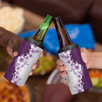 Hawaii Hibiscus Flowers 4 in 1 Can Cooler Tumbler Purple Polynesian Pattern LT05 - Polynesian Pride