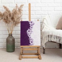 Hawaii Hibiscus Flowers Canvas Wall Art Purple Polynesian Pattern