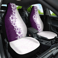Hawaii Hibiscus Flowers Car Seat Cover Purple Polynesian Pattern
