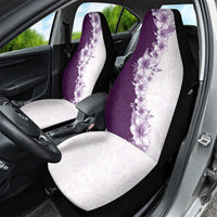 Hawaii Hibiscus Flowers Car Seat Cover Purple Polynesian Pattern