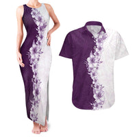 Hawaii Hibiscus Flowers Couples Matching Tank Maxi Dress and Hawaiian Shirt Purple Polynesian Pattern LT05 Purple - Polynesian Pride