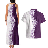 Hawaii Hibiscus Flowers Couples Matching Tank Maxi Dress and Hawaiian Shirt Purple Polynesian Pattern LT05 - Polynesian Pride