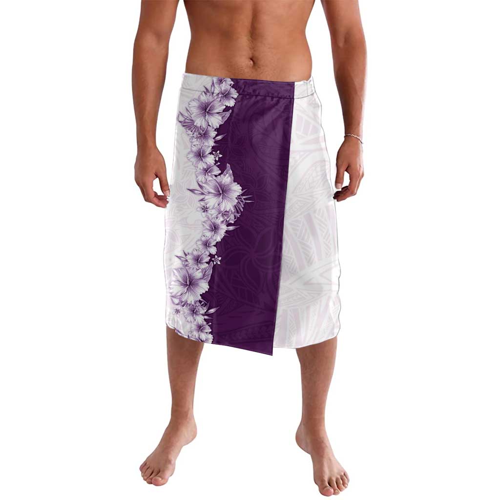 Hawaii Hibiscus Flowers Lavalava Purple Polynesian Pattern